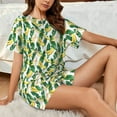 thumbnail image 4 of Rateoe Banana Tree Leaves Pattern Women's Short-Sleeved Pajama Set - 2 Piece Soft and Lightweight Sleepwear Set-X-Large, 4 of 7