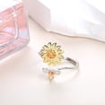 thumbnail image 2 of XUANYI S925 Sterling Silver Rings For Women Adjustable Open Band Ring Cubic Zirconia Sunflower Ring You Are My Sunshine Spinner Ring, 2 of 5