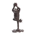 thumbnail image 3 of Estatua de rana de yoga, escultura de estatuilla de animal de hierro, colección de figura de jardín para el hogar, para estantería, mesa, centros de De pie, 3 of 8