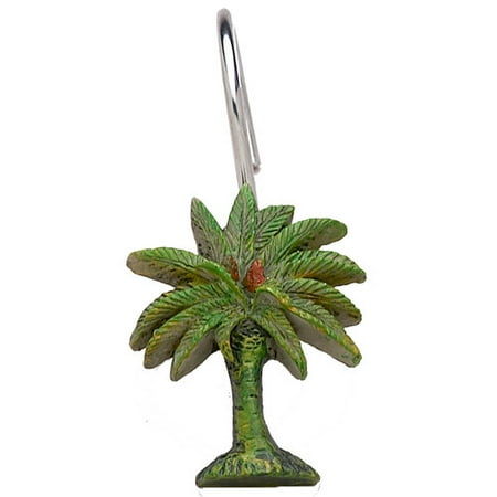 Palm Tree" Resin Shower Curtain Hooks