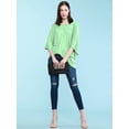 thumbnail image 5 of Made by Johnny Womens V-Neck Square Sleeves Oversized Loose Fit Top XL MINT, 5 of 6