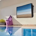 thumbnail image 6 of Outdoor TV Cover 60 to 65 Inches, Blue Brown Gradient Wood Grain Farmhouse Vintage Waterproof and Weatherproof TV Cover with Remote Control Pocket, Flat Screen TV Cover Protector for Outside TV, 6 of 6