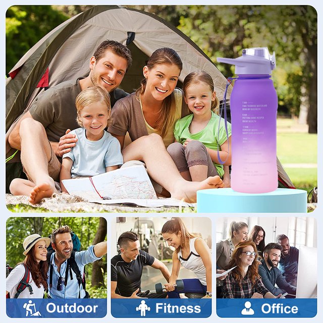 Termos para agua de 1300 ml deportiva con degradado helado para exteriores (púrpura)