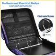 thumbnail image 4 of Zipper Binder with Shoulder Strap 2 inch 3 Ring Waterproof File Folder Organizer Bag 500 Sheet Jellyfish in Space, 4 of 8