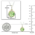 thumbnail image 3 of Dazzlingrock Collection 6.5mm Round Peridot & White Diamond Halo Pendant for Women with 18 Inch Silver Chain (0.10 ctw, Color I-J, Clarity I1-I2) in 14K Yellow Gold, 3 of 4