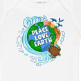thumbnail image 4 of Inktastic Earth Day Peace Love Earth with Turtle and Waves Boys or Girls Baby Bodysuit, 4 of 5