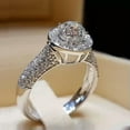 thumbnail image 2 of K-KED 925 Sterling Silver Crystal Rings Womens Engagement Wedding Fashion Ring sz 6-10-9, 2 of 6
