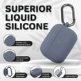 thumbnail image 3 of Insten Liquid Silicone Case Compatible with AirPods Pro 2019 Earbuds, Protective Soft Gel Cover Skin with Portable Keychain, Supports Wireless Charging [Front LED Visible] Lavender Purple, 3 of 9