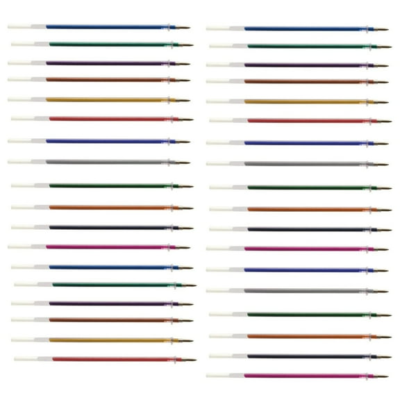 48 Gel Pen Ink Refills for Glitter, Metallic, Fluorescent, and Neon - Color Coded for Easy Replacement (Neon) - Pen Refills, 0.35 oz Per Pen Refill, 4.92Inches