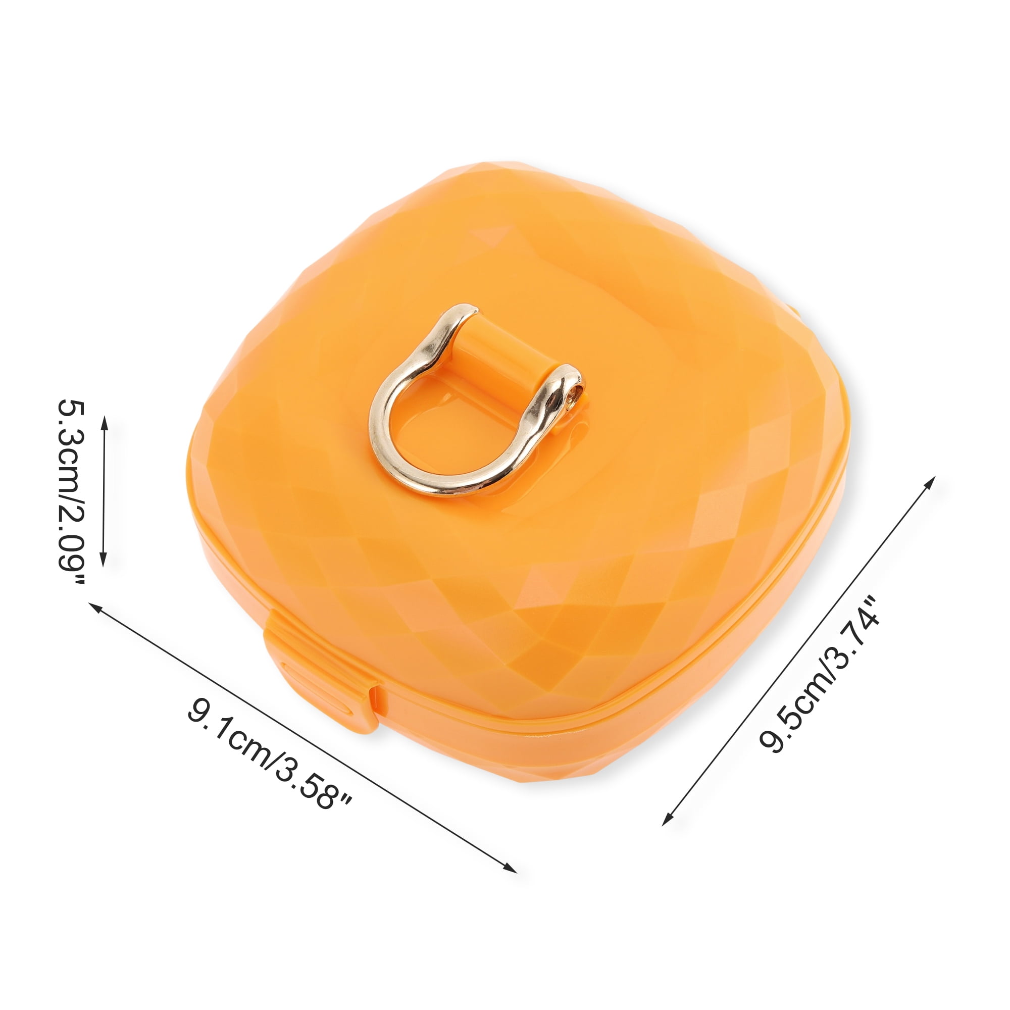 Unique Bargains Multi-Function Stylish Jewelry Box Organizer With Mirror Orange