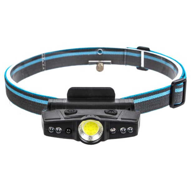 DIEJA AJUSTABLE de FAIL AJUSTABLE 3 MODOS LIGHTESHE LIGHTE, DURANTE EL SENSOR de LINTURAL de LUZ de LA LÁMPARA de LA CABEZA USB RECARGABLE LED para EL con batería Baoblaze Lámparas de cabeza