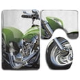 thumbnail image 1 of GOHAO Motorcycle Fancy Supreme Gears Metal Tires Action Urban Lifestyle 3 Piece Bathroom Rugs Set Bath Rug Contour Mat and Toilet Lid Cover, 1 of 2