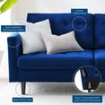 thumbnail image 4 of Tufted Sofa, Velvet, Blue Navy, Modern Contemporary Urban Design, Living Lounge Room Hotel Lobby Hospitality, 4 of 9