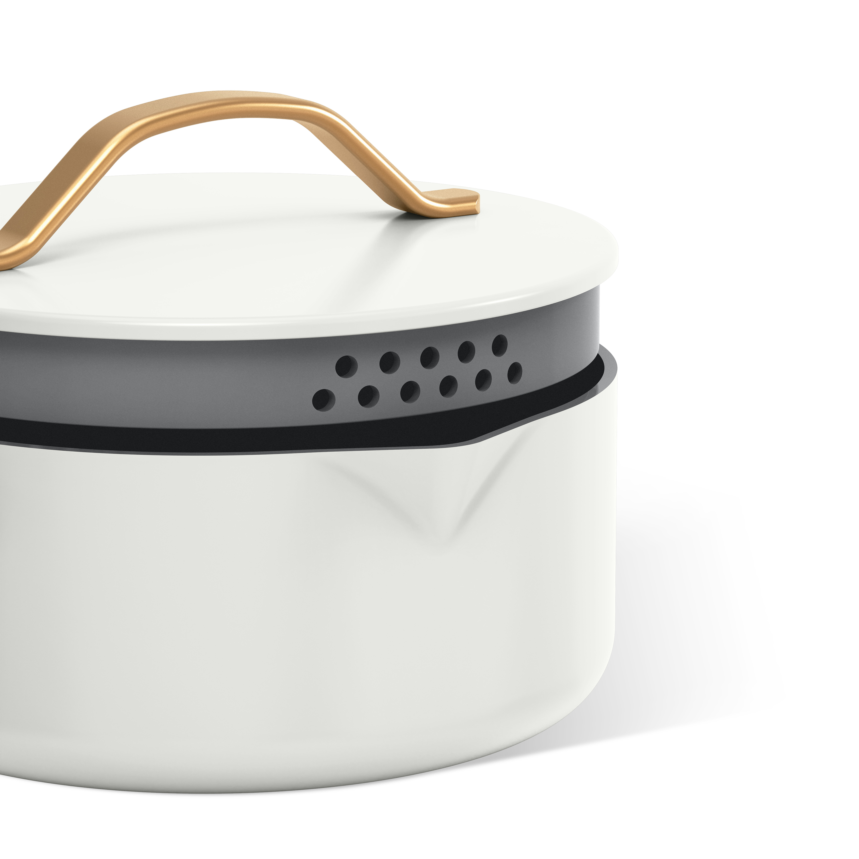 Beautiful 5-Quart Dutch Oven With Strainer Lid, White photo 6