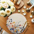 thumbnail image 2 of Colorful Spring Floral Round 13 Inch Placemats Set of 6, Elegant Summer Botanical Rustic HeatResistant Non Slip Place Mats for Dining Table, Wipeable Braided Kitchen Table Mats for Housewarming, 2 of 9