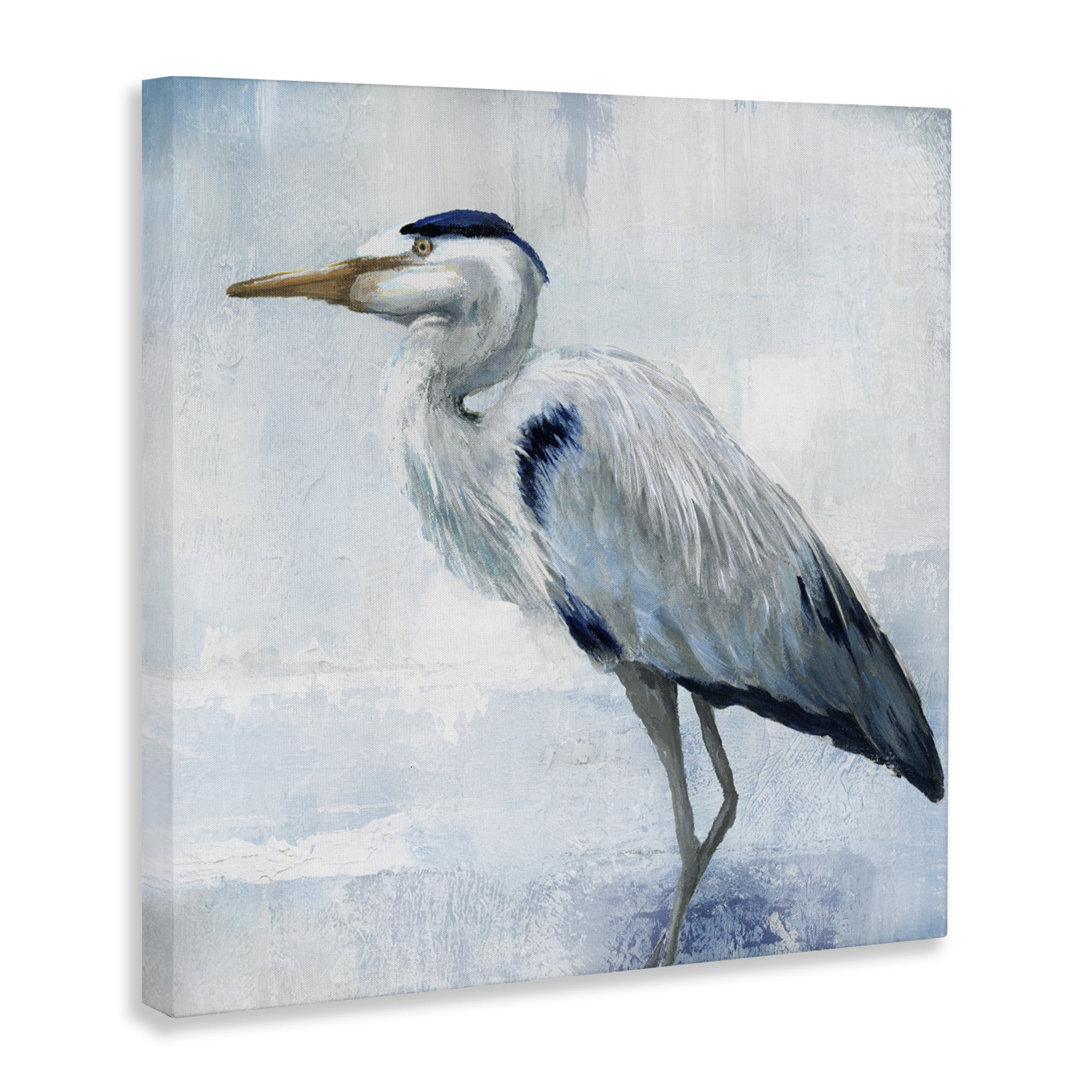 Stupell Industries Faded Blue Heron Canvas Wall Art, design by Nan