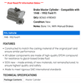thumbnail image 2 of Brake Master Cylinder - Compatible with 1948 - 1952 Ford F1 1949 1950 1951, 2 of 2