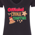 thumbnail image 4 of Inktastic Christmas Official Cookie Taster with Bell and Star Cookie Women's V-Neck T-Shirt, 4 of 5