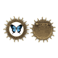 thumbnail image 1 of Butterfly modelo en azul oscuro Pin de gancho de metal vintage con forma de sol Unbranded M, 1 of 3