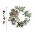 thumbnail image 2 of KUNPENG Lambs Ear Garlands with Flower Home Decorations, 16 Inch Spring Summer Decorative Artificial Lambs Ear Wreaths for Front Door, Easy Clean Greenery Wreath for Weddings, Easter Decorations, 2 of 5