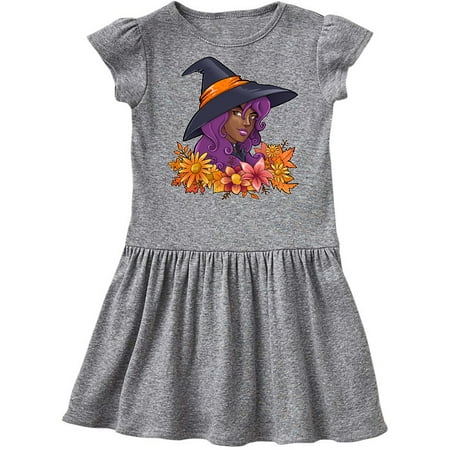 

Inktastic Witch with Autumn Flowers and Leaves Gift Toddler Girl Dress