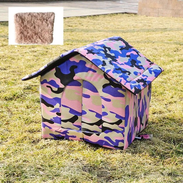 Cat House Waterproof Outdoor Winter Warm Pet Cat Cave Sleeping Beds Tent Home Foldable and Washable for Small Dog Puppy Supplies ShopWise Round