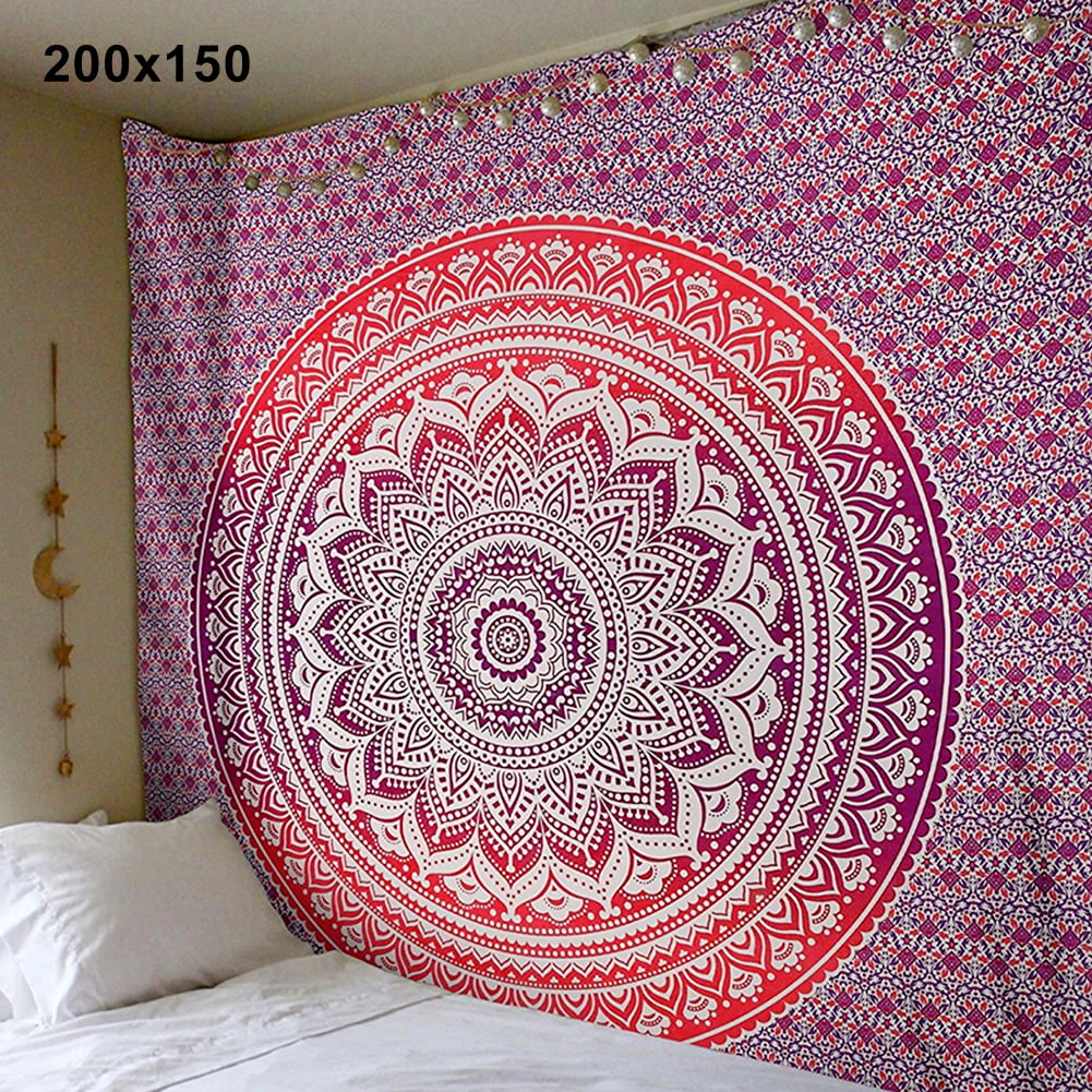 Details about   Indien Cotton Tapestry Wall Hanging Purple Bohemian Bedspread Dorm Decor Mandala 