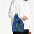 thumbnail image 2 of Unique Bargains 1 Pc Knitted Wrist Bag Letter Gift Bag Blue, 2 of 5