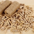thumbnail image 2 of Desiderio 200M Cordel de Yute Natural + 200 Piezas Clips de Fotos de Madera Mini Pinzas de Madera Pinzas para Ropa Pinzas para Manualidades para Jardinería Artes Manualidades Papel Foto Manualidades, 2 of 5