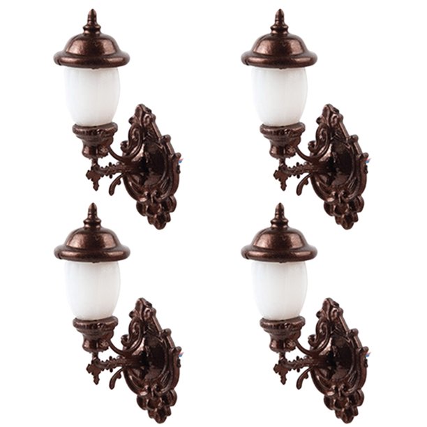 4pcs Lámpara de pared en miniatura decorativa Modelo de muñeca House Mesa de arena Lámpara de pared Decoración