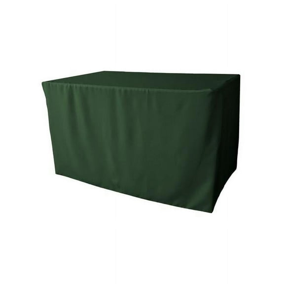 LA Linen TCpop-fit-48x30x30-GreenHuP20 1.8 lbs Polyester Poplin Fitted Tablecloth, Hunter Green