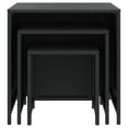 thumbnail image 2 of vidaXL Nesting Tables 3 Pieces Black Poly Rattan Indoor / Outdoor, 2 of 5