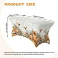 thumbnail image 7 of TSOVTHRID Polyester Table Covers, Fall Elegant Stretchy 6ft Table Cloth Fitted, Washable Elastic Tablecloth for Banquet, Festival, Party Autumn Decor, Pumpkin Hummingbird Sunflower Wood Grain Print, 7 of 7