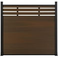 thumbnail image 3 of Mondaria 6 Feet×6 Feet Semi-enclosed Privacy Fence, Outdoor Wood Plastic Composite Fence Panel, Waterproof Security Barriers Fencing (Brown with 2 Post), 3 of 9