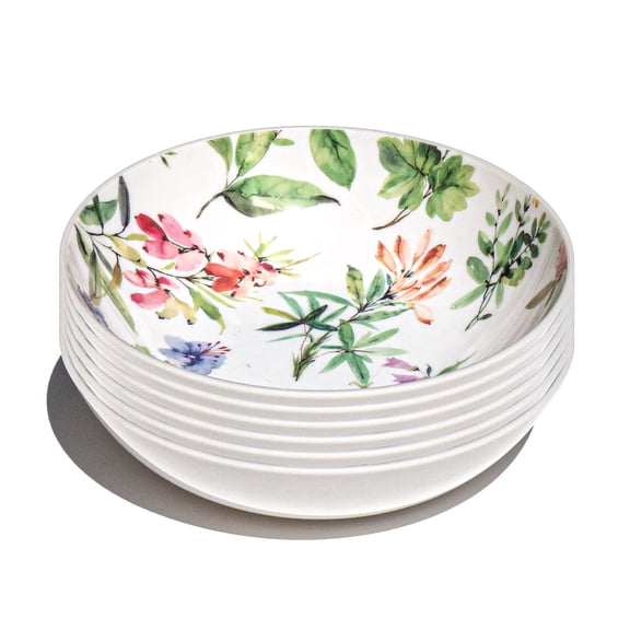 Craft Coupe Recycled PET Wildseed Flowers Bowl - White - 7.5" - Set of 6
