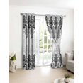 thumbnail image 3 of Black Grey Boho Flowers Blackout Curtains for Bedroom/Living Room, Thermal Insulated Kitchen Curtains, Modern Luxurious Geometric Floral Grommet Darkening Window Treatment Drapes 42"x84"x2, 3 of 8