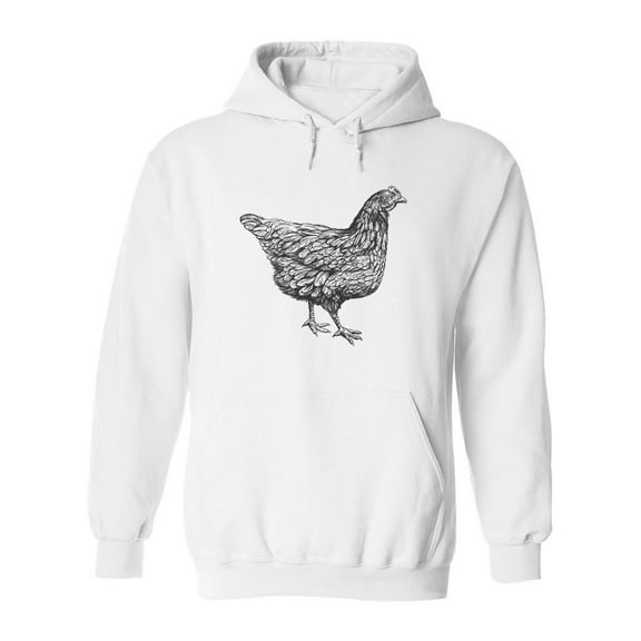 Chicken Pencil Drawing Hoodie Men -Image by Shutterstock, Male XX-Large