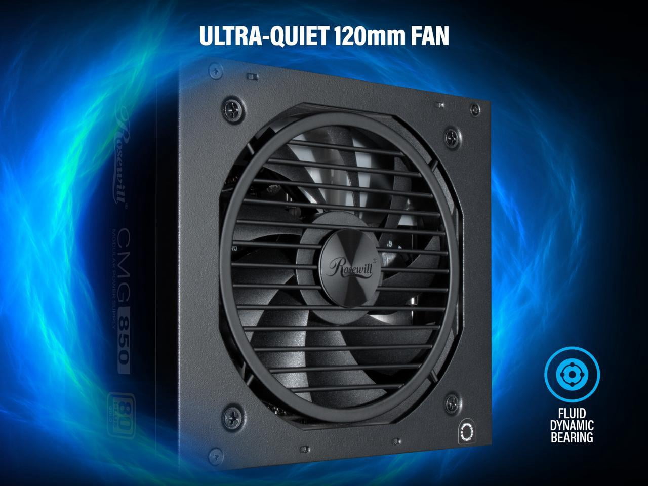 Rosewill CMG 850W 80+ Gold Full Modular, FDB Fan with Auto Speed Control, ECO Mode, Japanese Capacitors, 140mm Size, 5 Year Warranty, Power Supply - CMG850