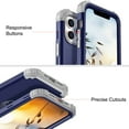 thumbnail image 4 of Dteck Case for Apple iPhone 13 Pro Max 6.1-inch,Shockproof Rubber Case 3-Layer Protection Armor Hybrid Hard Phone Back Cover for iPhone 13 Pro Max,Darkblue, 4 of 6