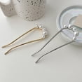 thumbnail image 3 of Soumake French Hair Fork Elegant Faux Pearl Anti-slip Long Thick Hair Updo Bun Metal U-Shaped Hair Pin Stick Women Girls Hair Accessories, 3 of 7