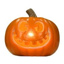 Battery Powered Illuminated Halloween Pumpkin Decoration for Indoor and Outdoor Porch Yard Tabletop Holiday Festive Display