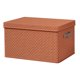 thumbnail image 1 of Cajas de almacenamiento de tela, cestas de almacenamiento para estantes con tapa, contenedores de tela con asas, cajas organizadoras decorativas de lino para armario, 16,9 x 11,8 x 7,8 pulgadas, 1 of 7