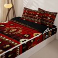 thumbnail image 3 of Erosebridal Aztec Triangle Geometric Zipper Twin Comforter Sets with Fitted Sheet and 2 Pillowcases,Rustic Western Cowboy Zipper Bedding Set,Black Reversible,4-Piece, 3 of 7
