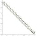 thumbnail image 2 of Sterling Silver 6.75mm Concave Beveled Curb Chain Bracelet Size 7, 2 of 6