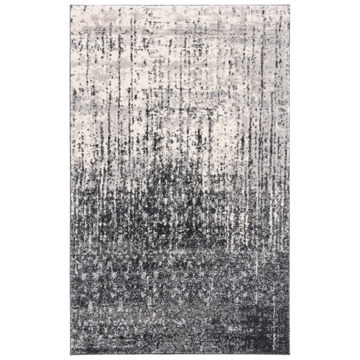 SAFAVIEH Retro Elsie Abstract Runner Rug, Black/Light Grey, 2'3" x 7'