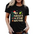 thumbnail image 2 of Nice Naughty An Attempt Was Made Shirt for Women Short Sleeve Crewneck Funny Christmas T Shirts Holiday Party Tops, 2 of 5