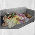 thumbnail image 6 of Cartoon Soft Flannel Fleece Throw Blanket, Kids Castle Landscape with Donuts Muffins Ice Cream Nursery Image, Cozy Plush for Indoor and Outdoor Use, 50" x 70", Sand Brown and Pink, by Ambesonne, 6 of 6