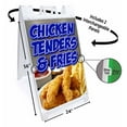 thumbnail image 2 of Chicken Tenders Fries (24" X 36") Deluxe A-Frame Signicade, Includes 2 Removable Panels & Stand, 2 of 4