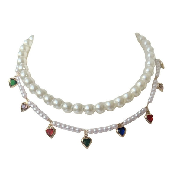 Pearls Dog Cats Collar Necklace with Rhinestones Fancy Cats Wedding Collars Jewelry Girls Puppy Dog Accessories