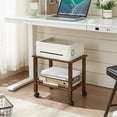 thumbnail image 4 of LEYAOYAO Brown Printer Stand for Desk, 2 Tier Desktop Printer Shelf, Computer Monitor Riser Stand for Home Office, 4 of 7